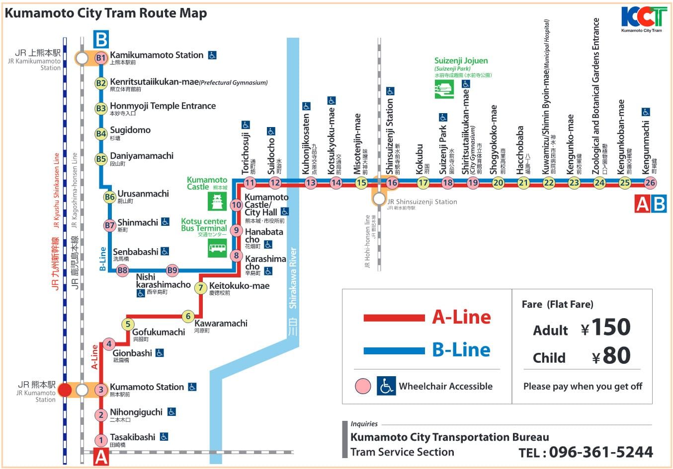 แผนที่รถรางคุมาโมโต้