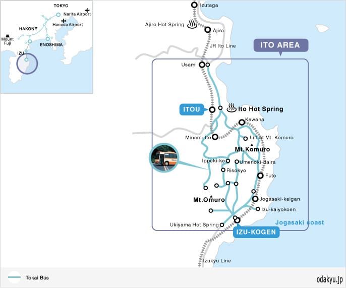 เส้นทางรถไฟของตั๋วรถไฟอิโตะ