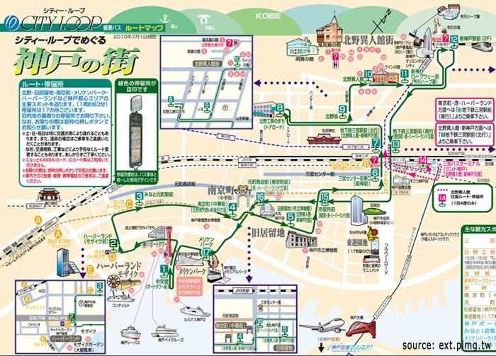 แผนที่รถบัสในโกเบ