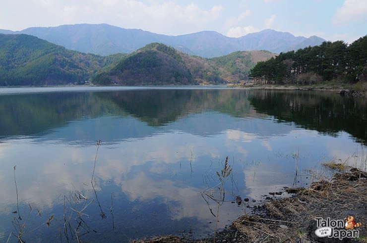 ทะเลสาปคาวากูชิโกะสะท้อนเงาภูเขา