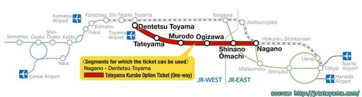 Tateyama-Kurobe-Option-Ticket-(one-way)-บัตรเดินทางเที่ยวทาเทยาม่า-คุโรเบะ