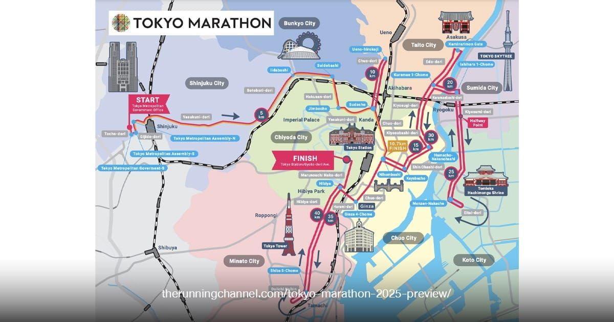 เส้นทางการวิ่ง Tokyo Marathon 2026